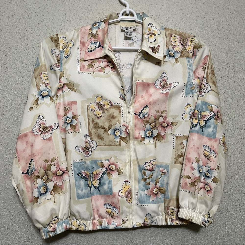 Alfred Women's Utility Jacket with Butterfly and Floral Design